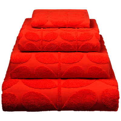 Orla Kiely Sculpted Stem Towels Tomato Orla Kiely Sculpted Stem Towels Tomato